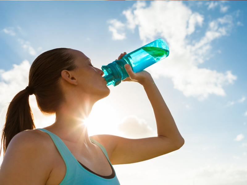 woman drinking water