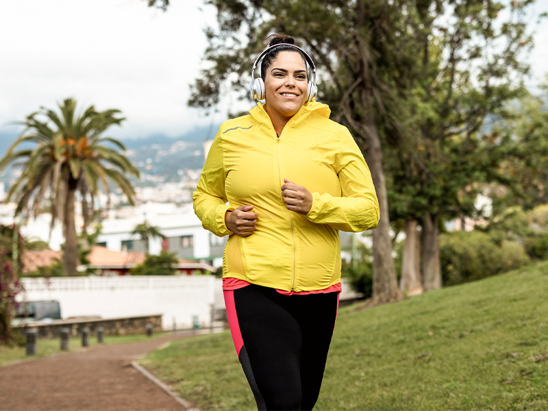Woman exercising outside