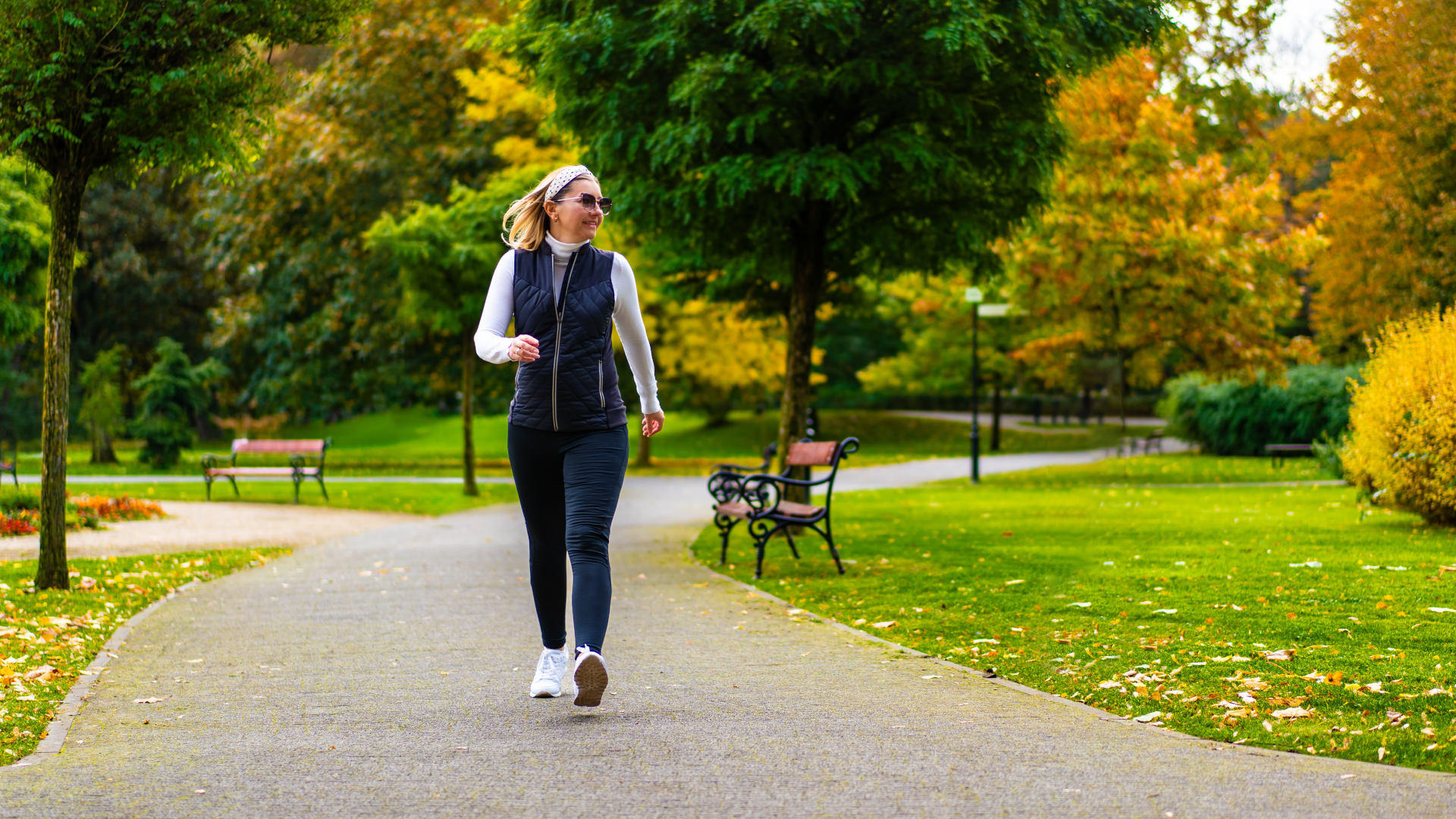 Woman walking as weight loss plan