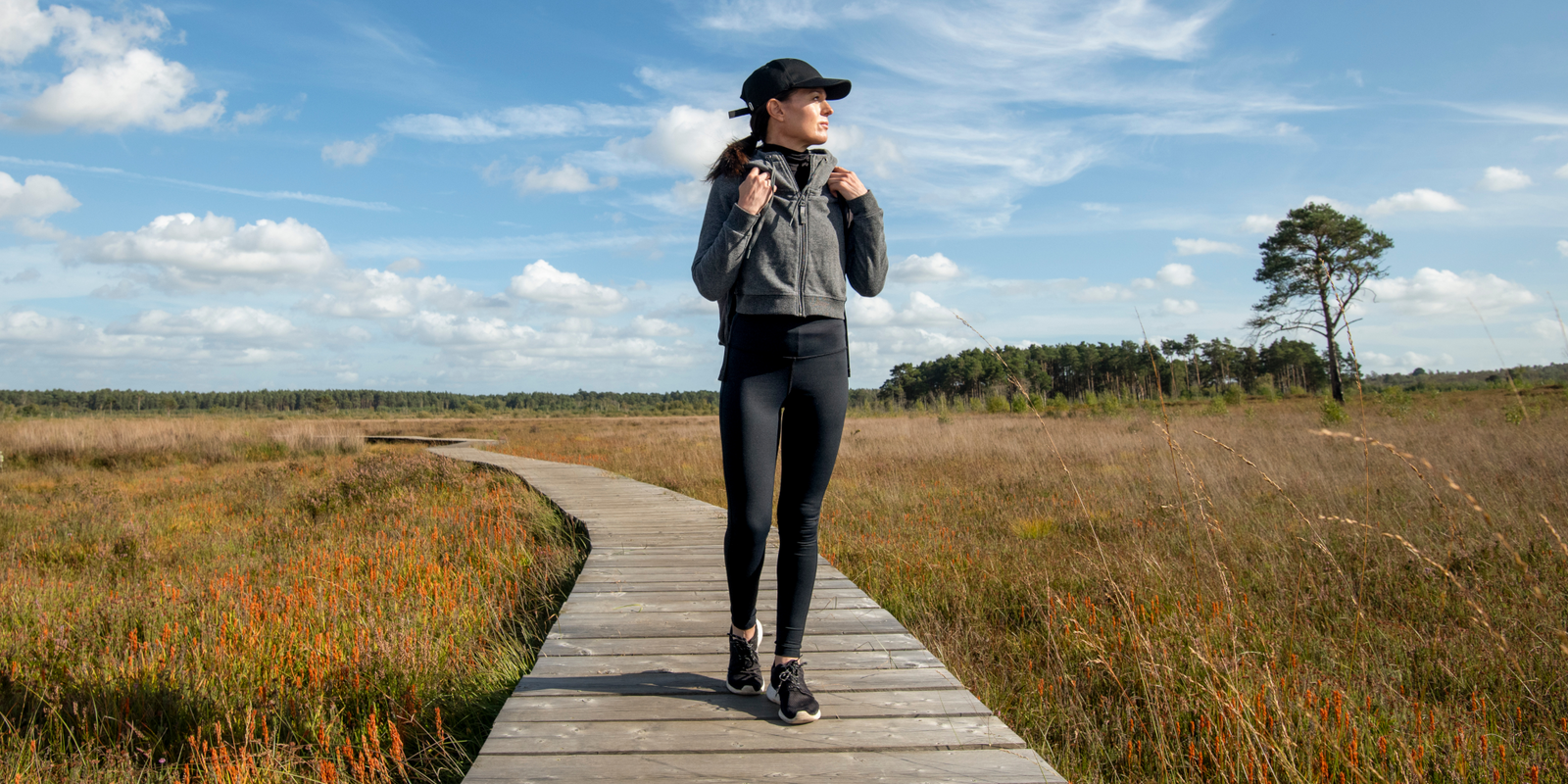 Woman walking outside