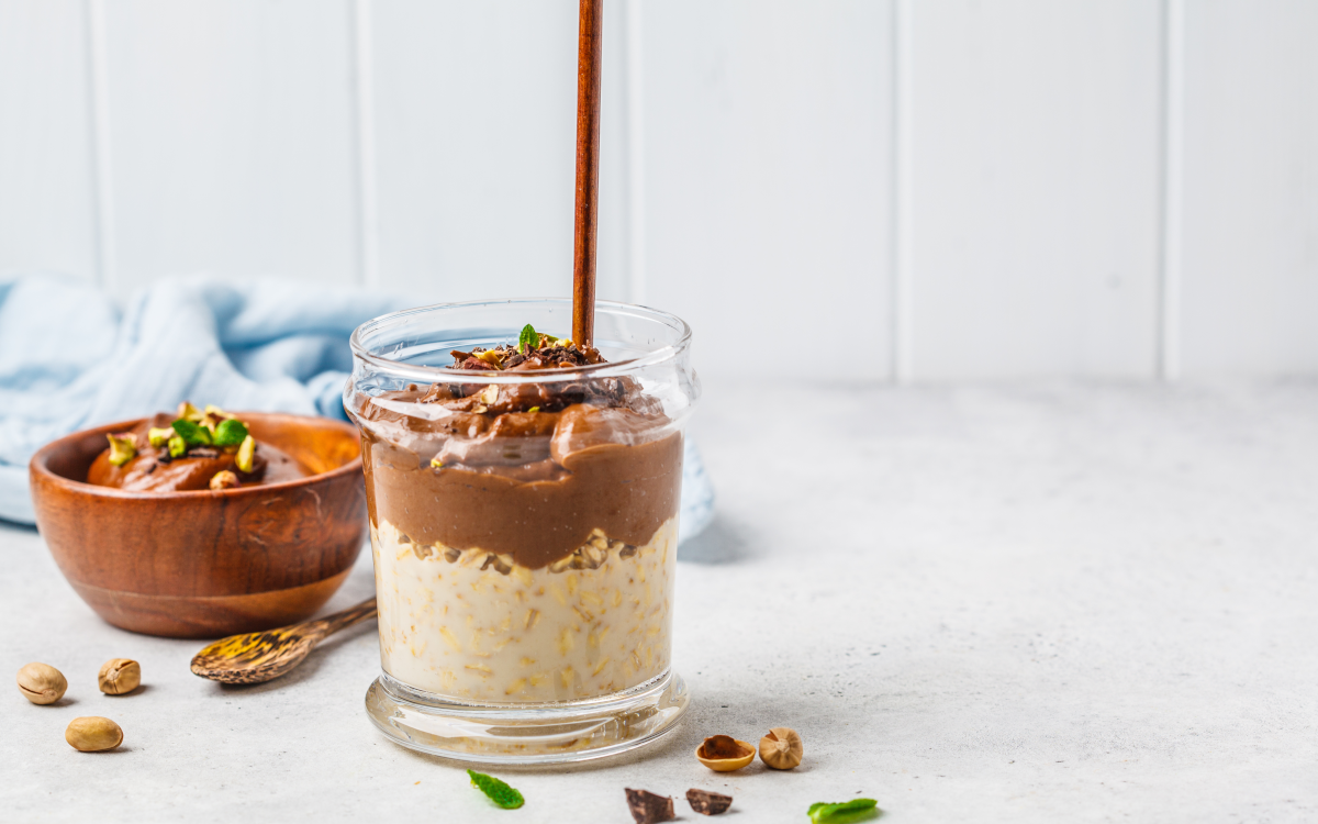 Chocolate Brownie Mint Chip overnight oats