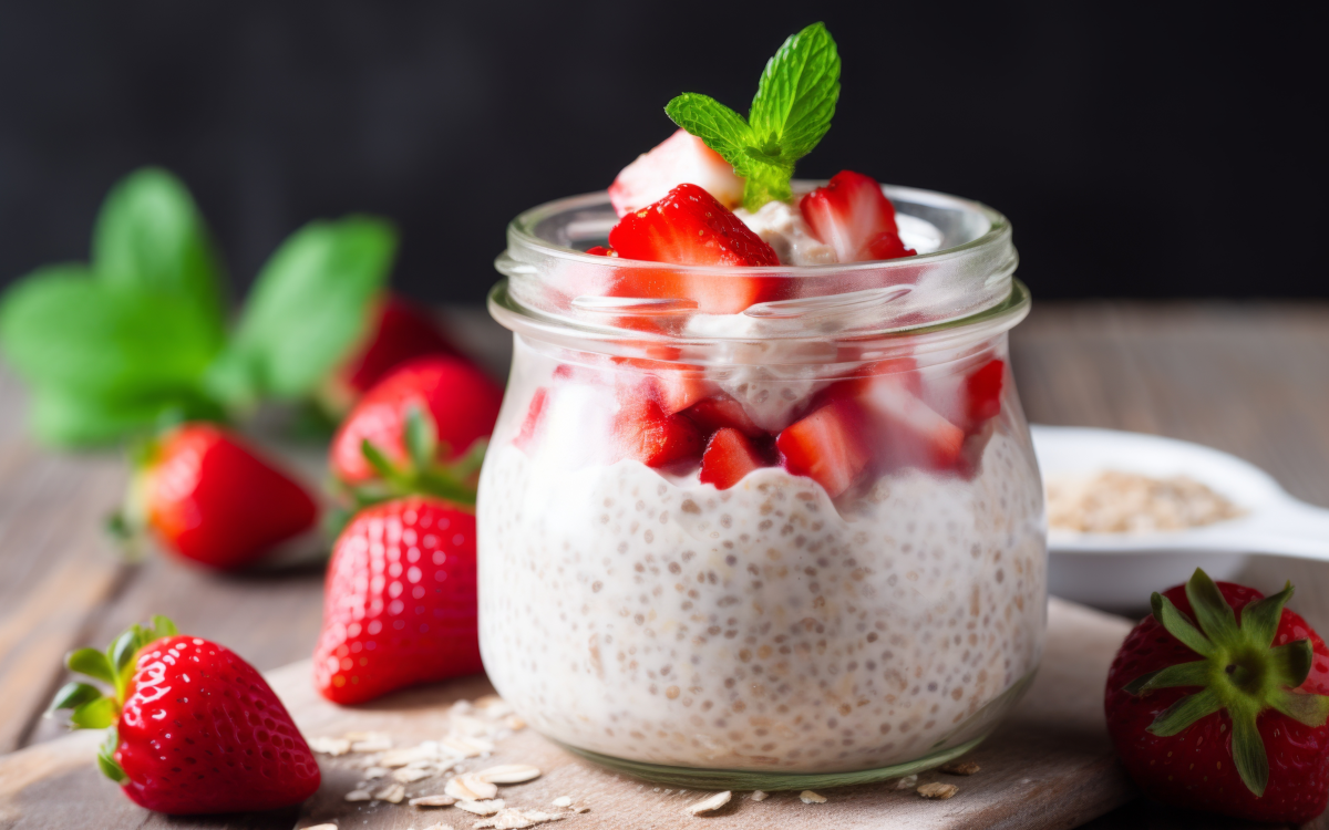 Strawberry & Cream Bliss overnight oats