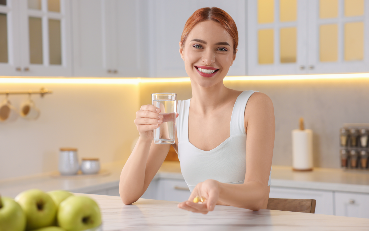 woman taking supplements