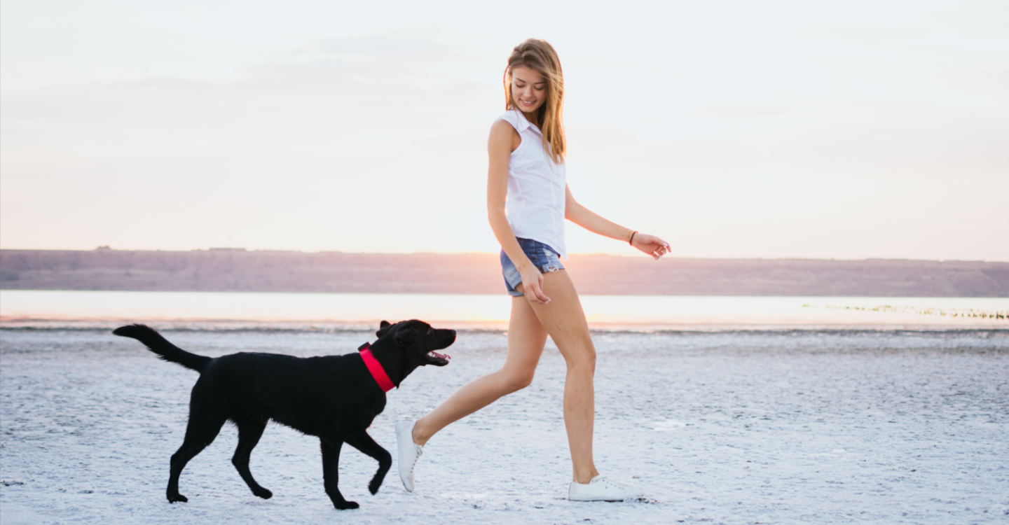 Woman getting her steps in