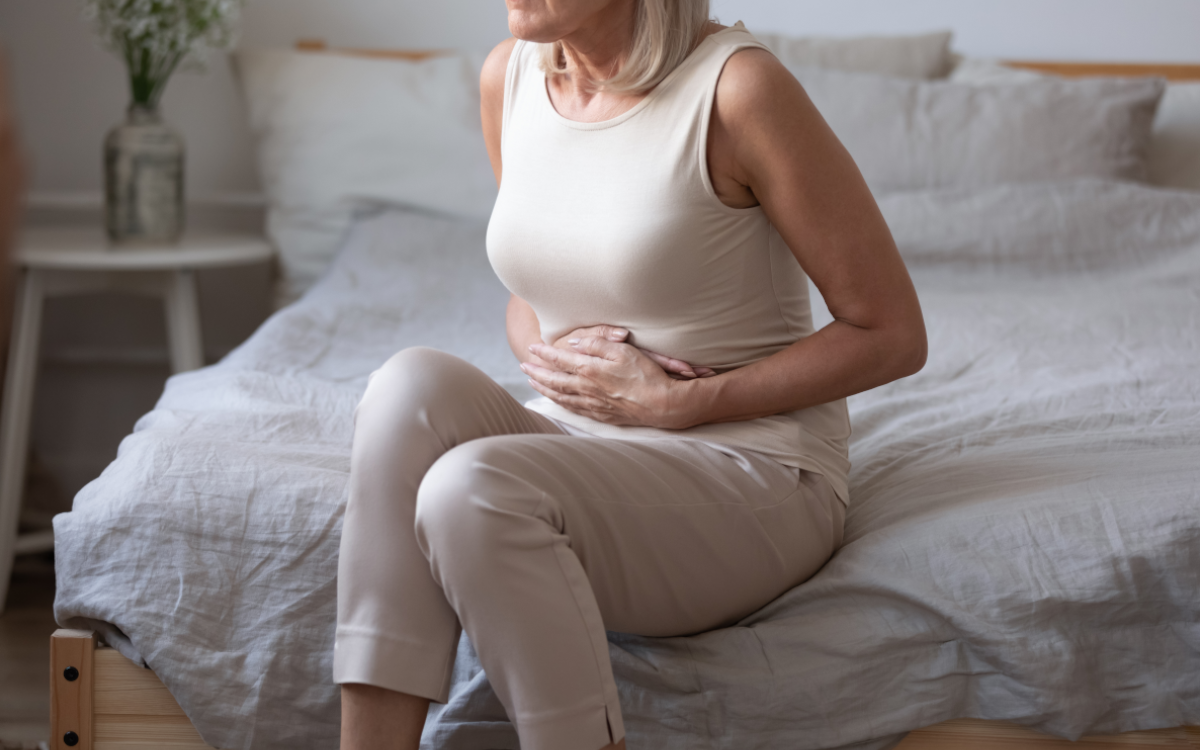 woman with stomach ache