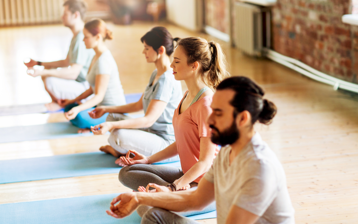 people meditating