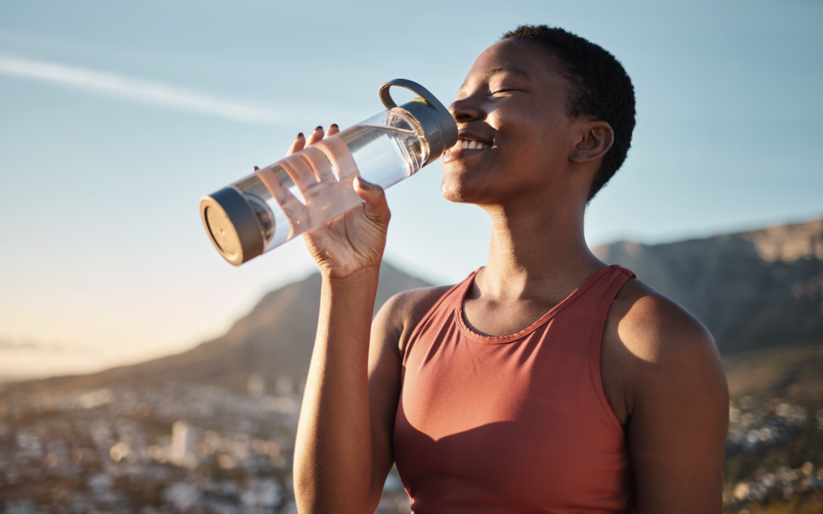 woman drinking water
