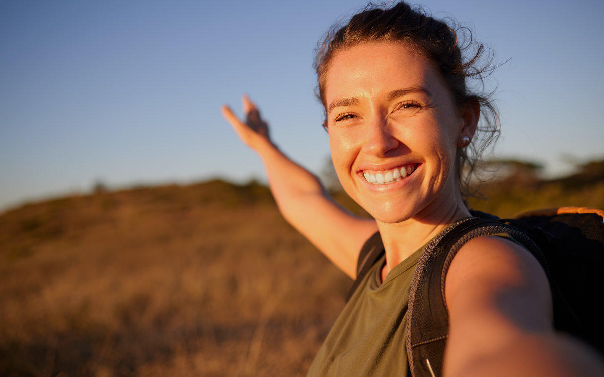 woman hiking