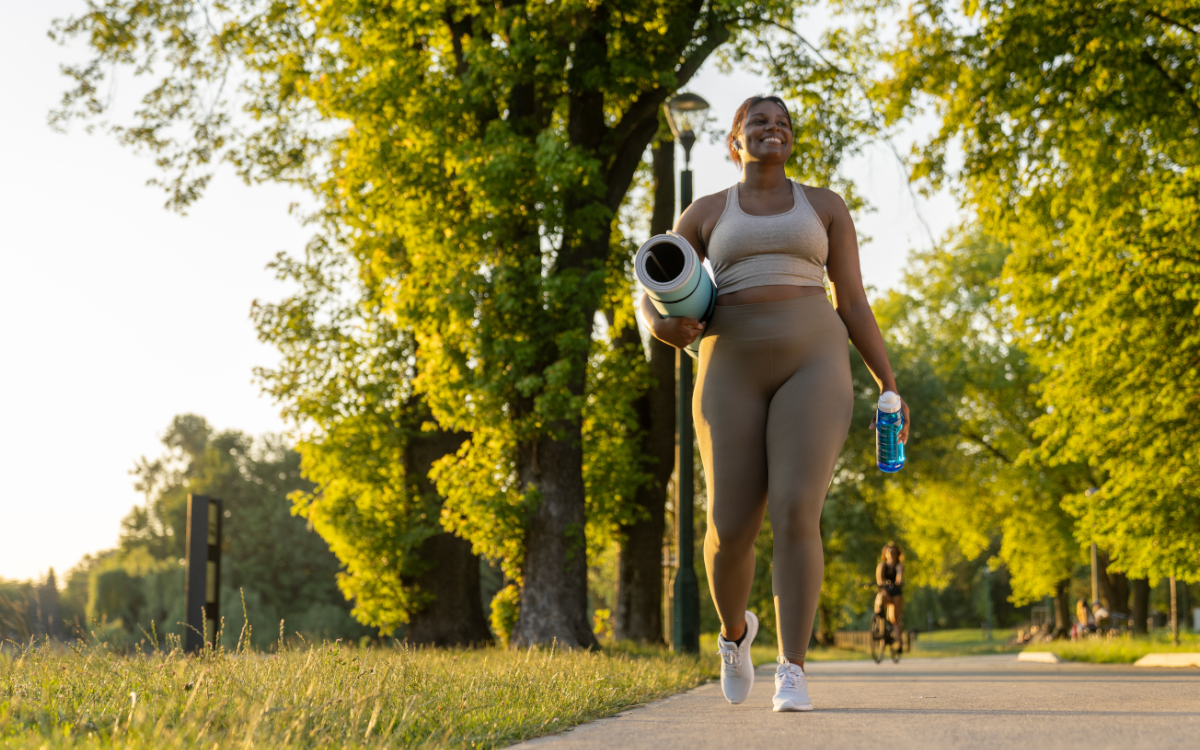 woman walking in park